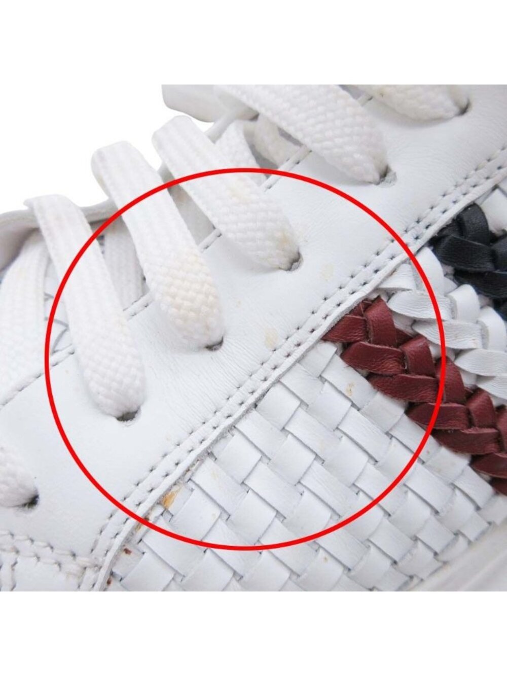 Moncler Monegasque Leather Braided Sneakers Low Cut 41 White - Picture 10 of 12